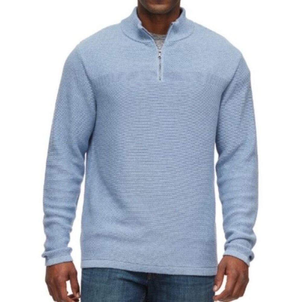 Flag & Anthem Henryville 1/4 Zip Pullover Sweater Size Small New Men's Blue
